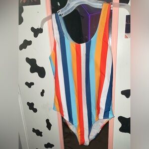 multicolor one piece bathing suit size XL